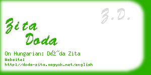 zita doda business card